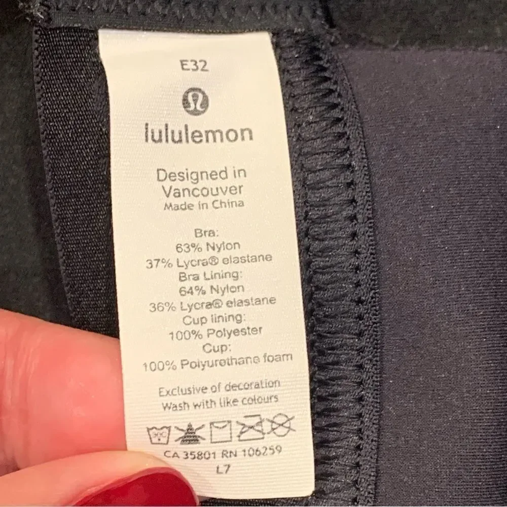 Lululemon black bra 32E